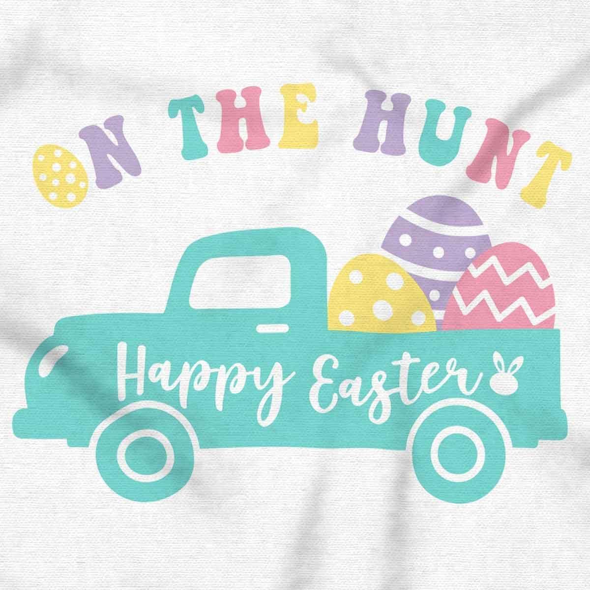 imageBrisco Brands Happy Easter Truck On The Egg Hunt Baby Bodysuit Jumper GirlsWhite