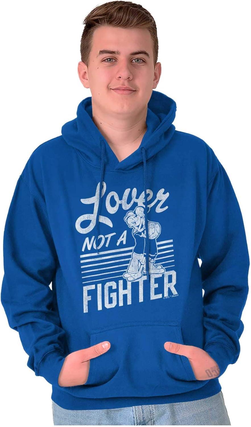 imageBrisco Brands Popeye the Sailor Loves Not a Fighter Hoodie Sweatshirt Women MenRoyal