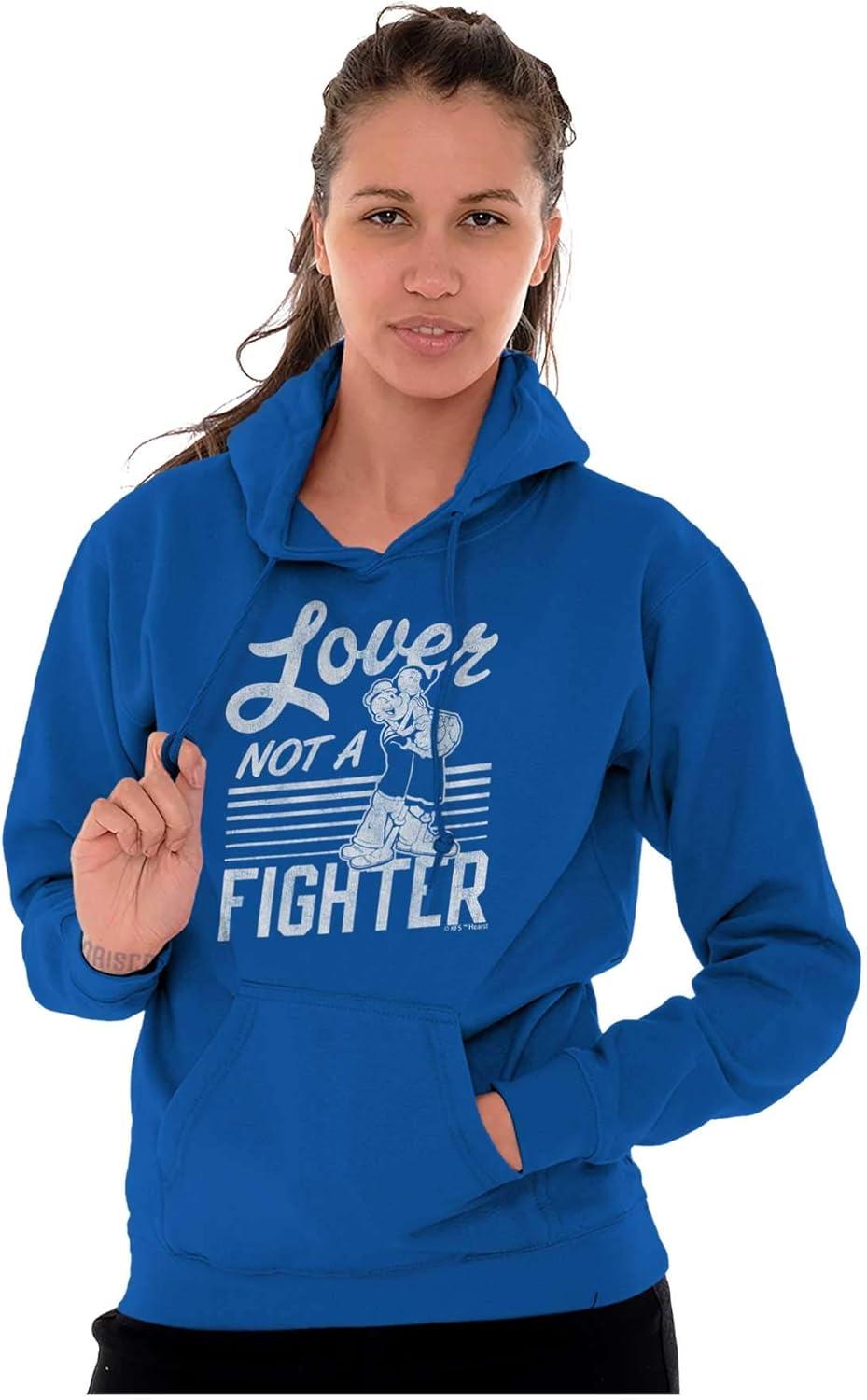 imageBrisco Brands Popeye the Sailor Loves Not a Fighter Hoodie Sweatshirt Women MenRoyal