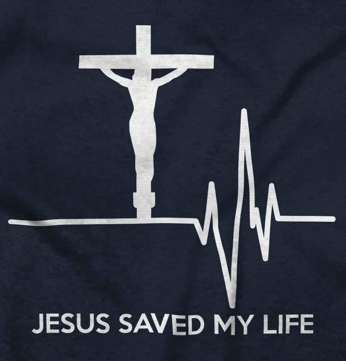 imageChristian Strong Jesus Saved My Life Crucifix Zip Up Hoodie Mens WomensNavy