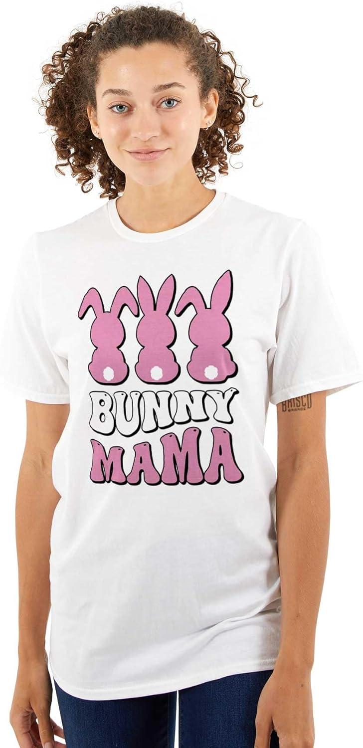 imageCute Easter Bunny Mama Rabbit Tails Womens Graphic T Shirt TeesWhite