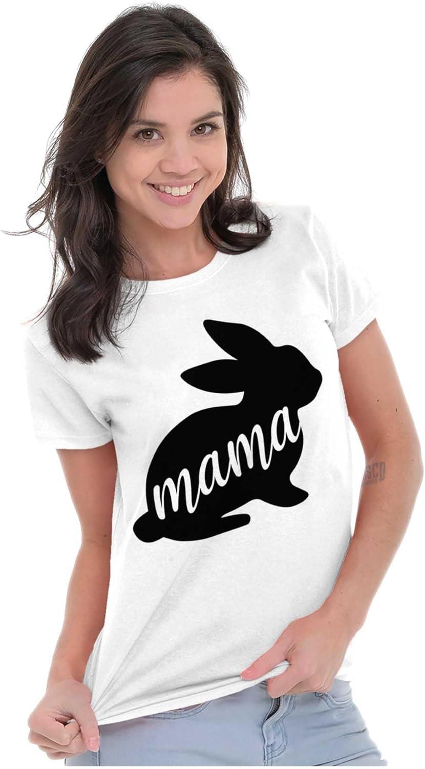 imageCute Easter Bunny Mama Spring Rabbit Womens Slim Fit Graphic TeeWhite
