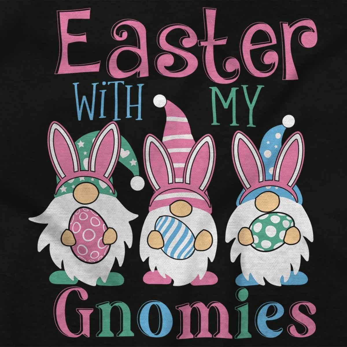 imageCute Funny Easter with My Gnomies Womens Graphic T Shirt TeesBlack