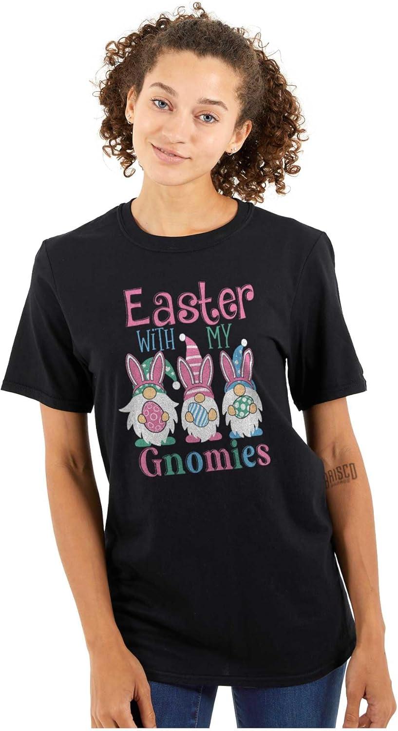 imageCute Funny Easter with My Gnomies Womens Graphic T Shirt TeesBlack