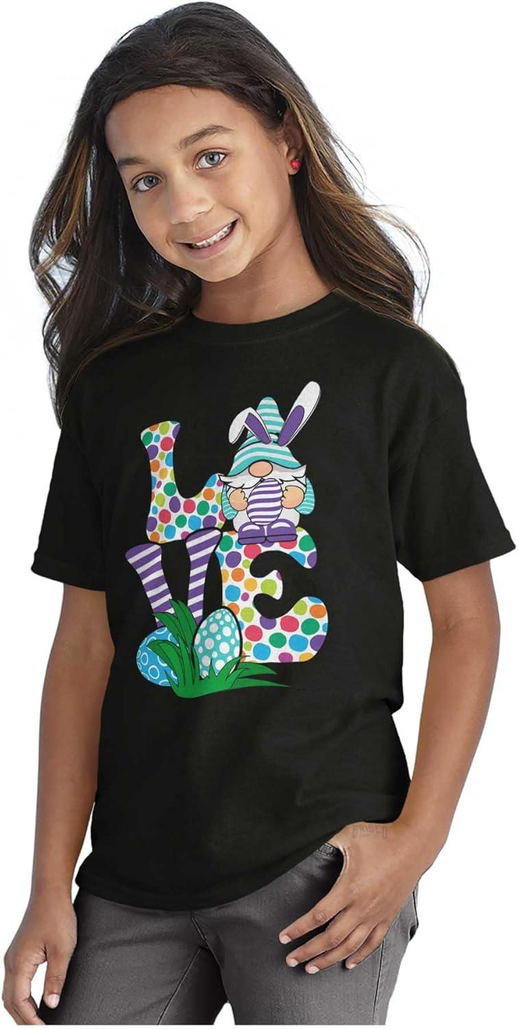 imageEaster Bunny Gnome Love Egg Hunt Girls Kids T Shirt Tees
