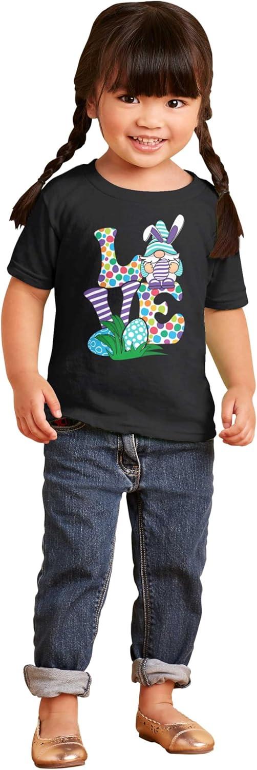 imageEaster Bunny Gnome Love Egg Hunt Toddler Baby Girl T ShirtBlack