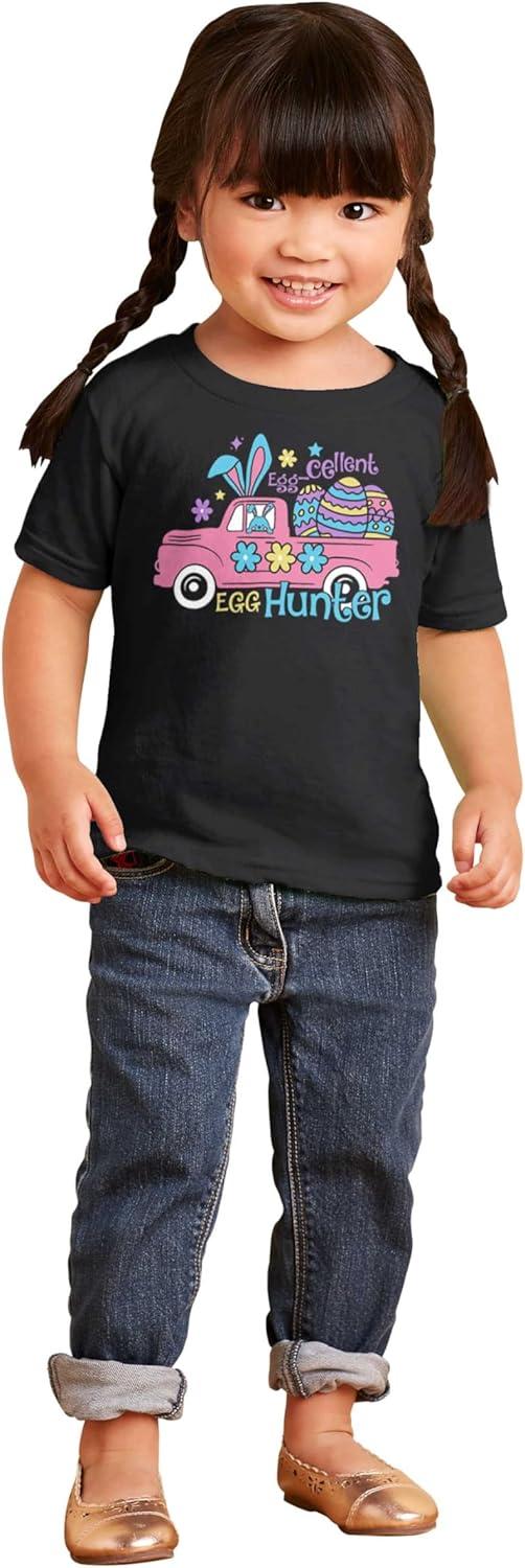 imageEaster EggCellent Egg Hunter Truck Toddler Baby Girl T ShirtBlack