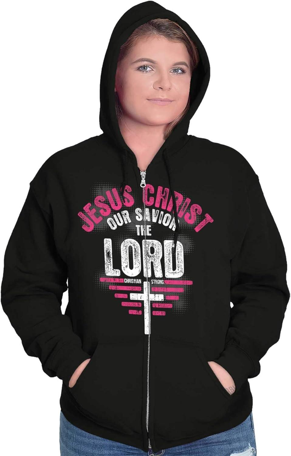 imageJesus Christ Our Savior Christian Zip Hoodie Sweatshirt Women