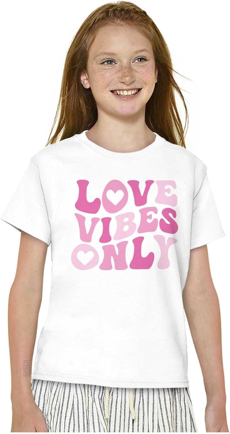 imageValentines Day Love Vibes Only Girls Kids T Shirt TeesWhite