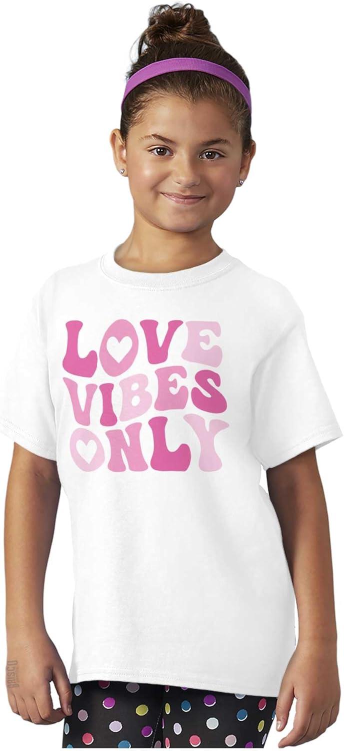 imageValentines Day Love Vibes Only Girls Kids T Shirt TeesWhite