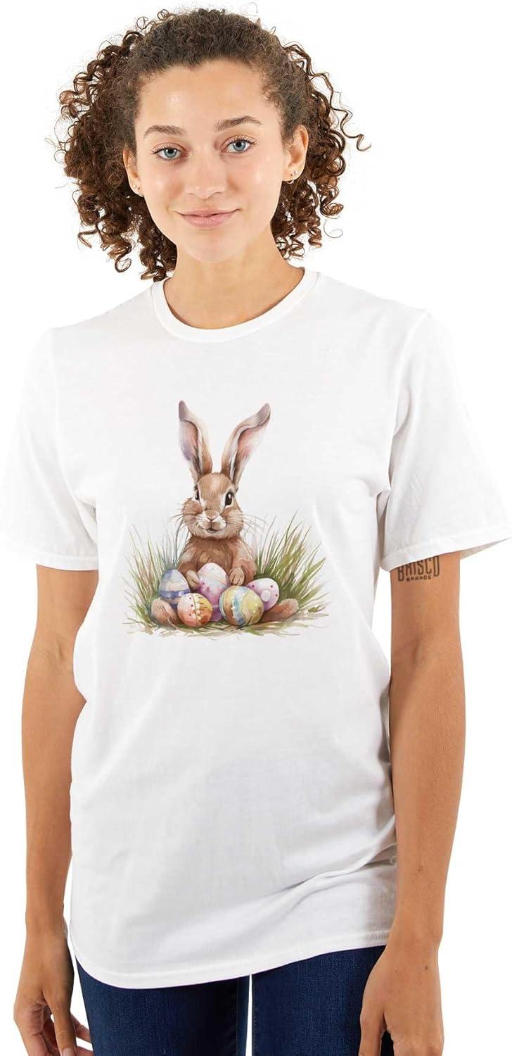 imageVintage Easter Bunny with Eggs Womens Graphic T Shirt TeesWhite