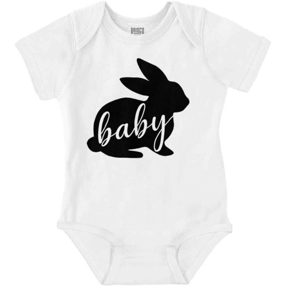 imageBrisco Brands Cute Easter Bunny Baby Spring Rabbit Baby Bodysuit Jumper GirlsWhite