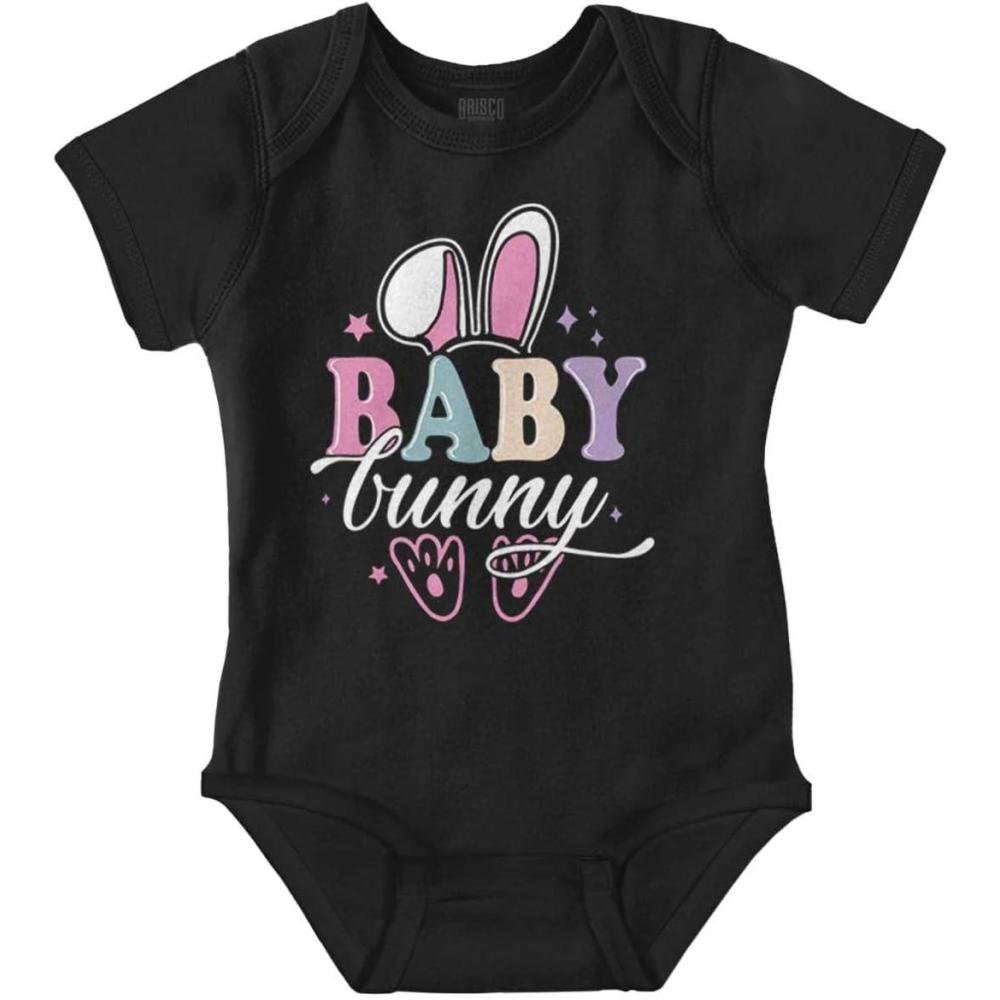 imageBrisco Brands Cute Spring Easter Baby Bunny Ears Baby Bodysuit Jumper GirlsBlack