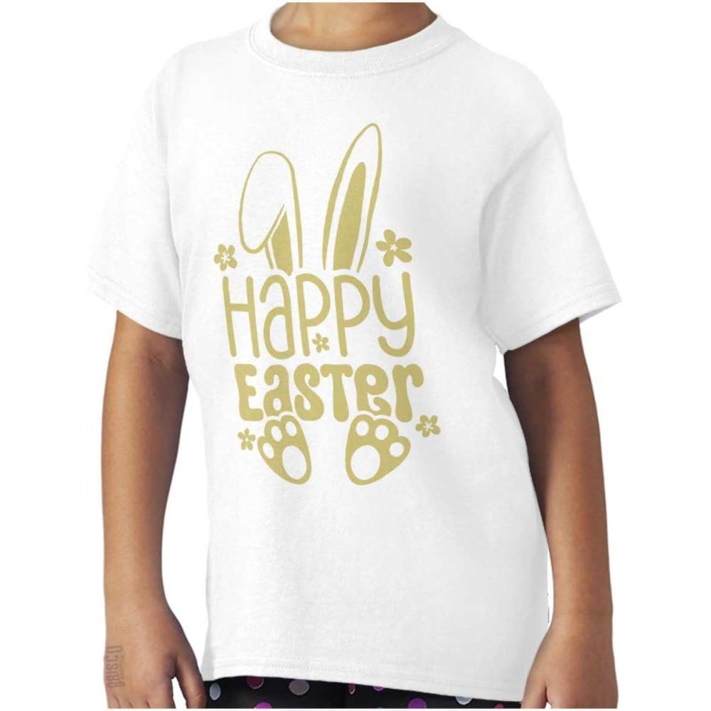 imageBrisco Brands Cute Spring Happy Easter Bunny Ears Girls Kids T Shirt TeesWhite