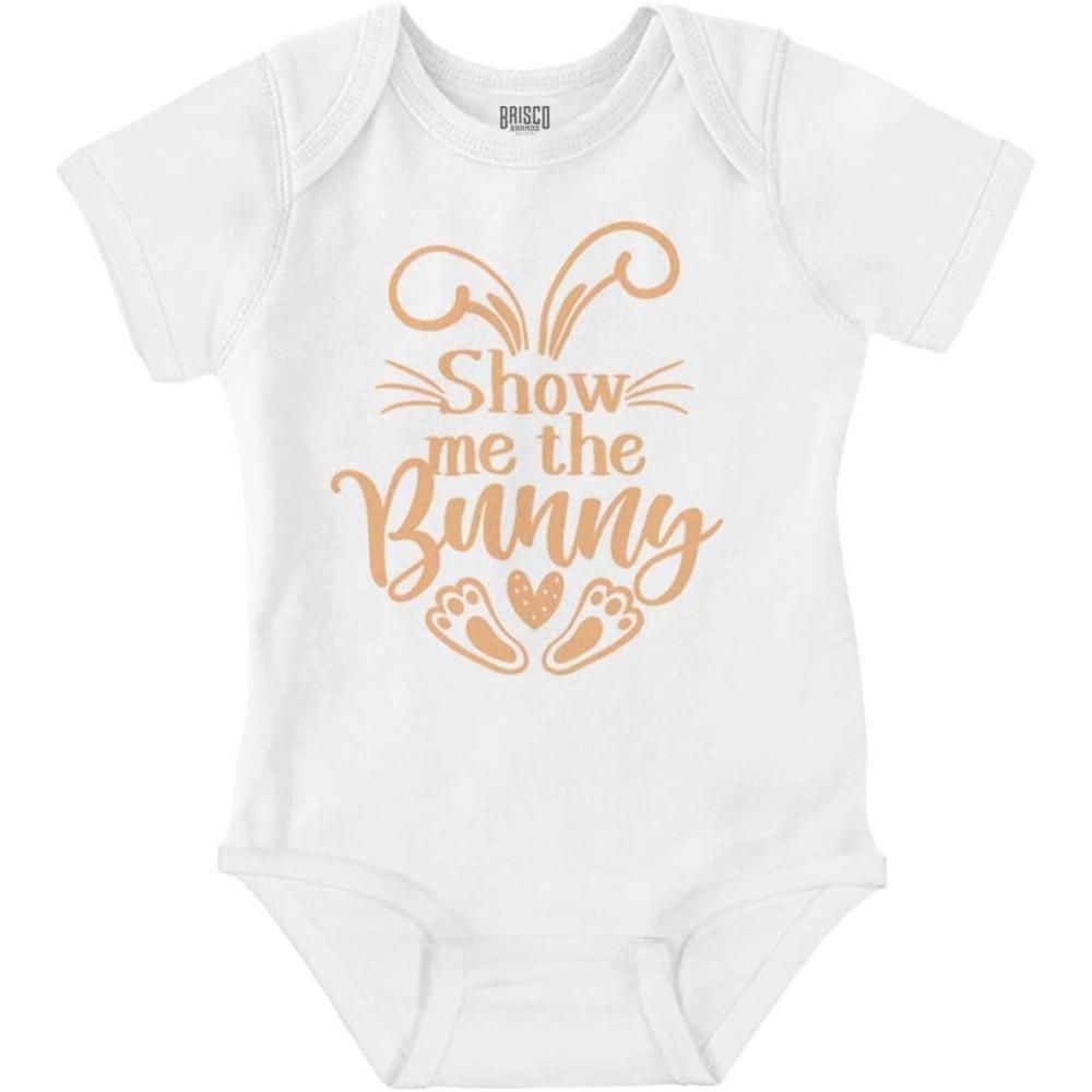imageBrisco Brands Easter Humor Show Me The Bunny Baby Bodysuit Jumper GirlsWhite