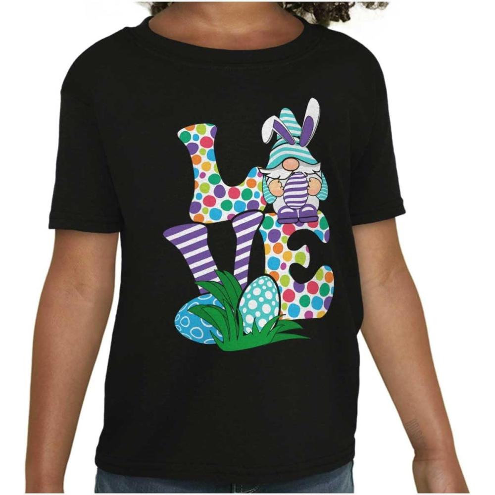 imageEaster Bunny Gnome Love Egg Hunt Girls Kids T Shirt Tees