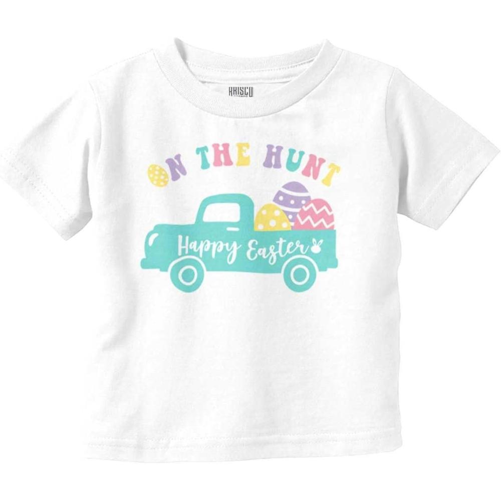imageHappy Easter Truck On The Egg Hunt Toddler Baby Girl T ShirtWhite