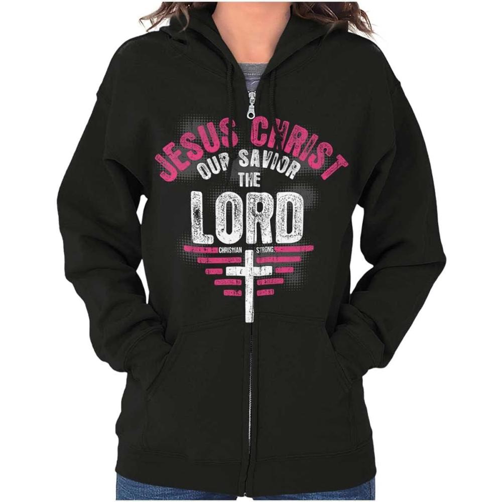 imageJesus Christ Our Savior Christian Zip Hoodie Sweatshirt Women