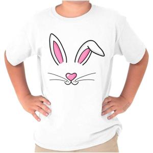 Brisco Brands Easter Bunny Halloween Costume Girls Kids T Shirt Tees(White)