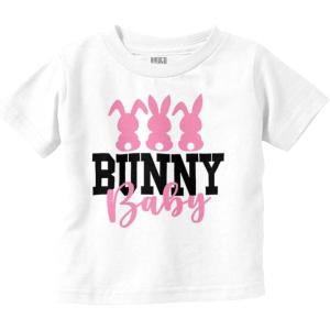 Cute Easter Bunny Baby Rabbit Tails Toddler Baby Girl T Shirt(White)