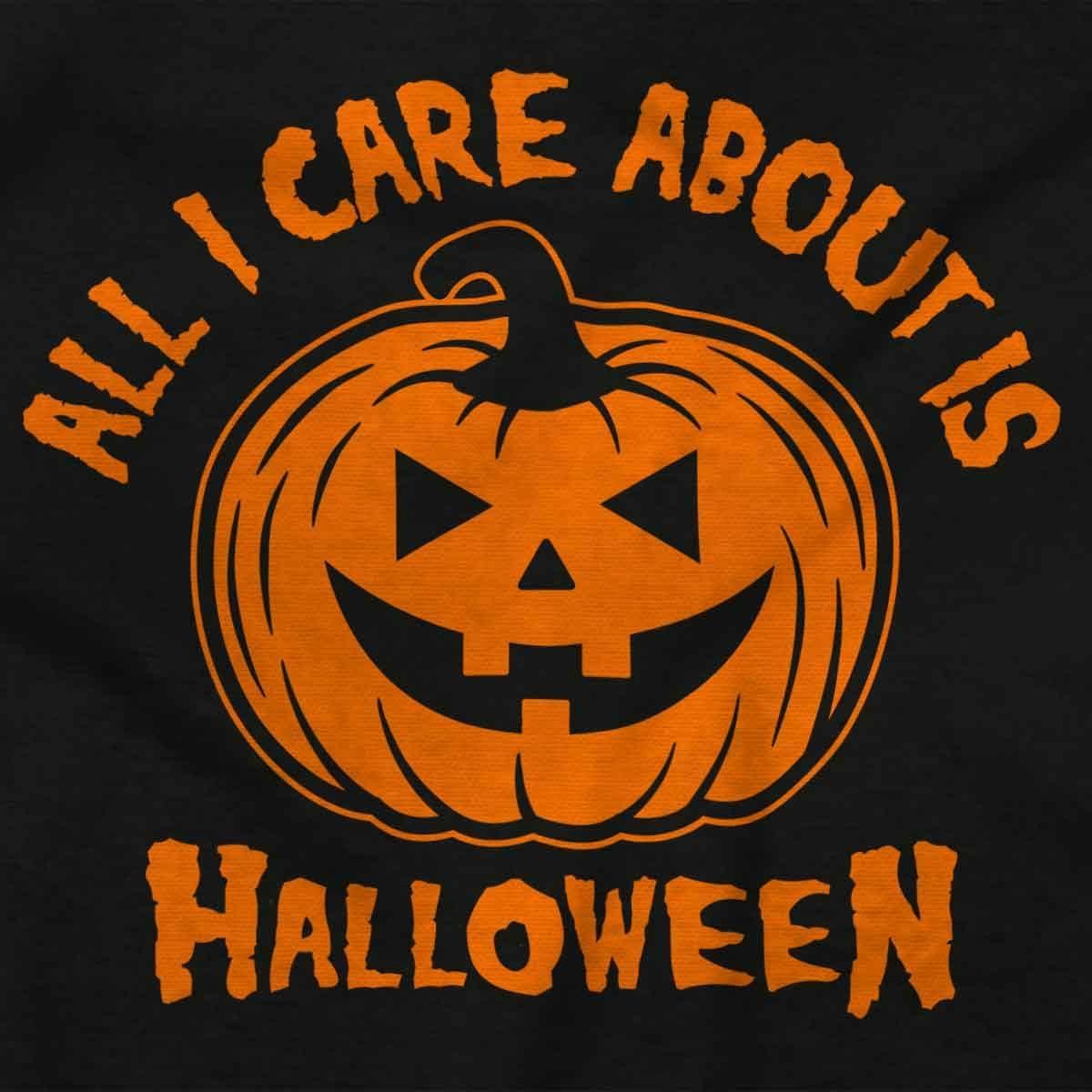 imageBrisco Brands All I Care About is Halloween Pumpkin Sweatshirt for Men or WomenBlack