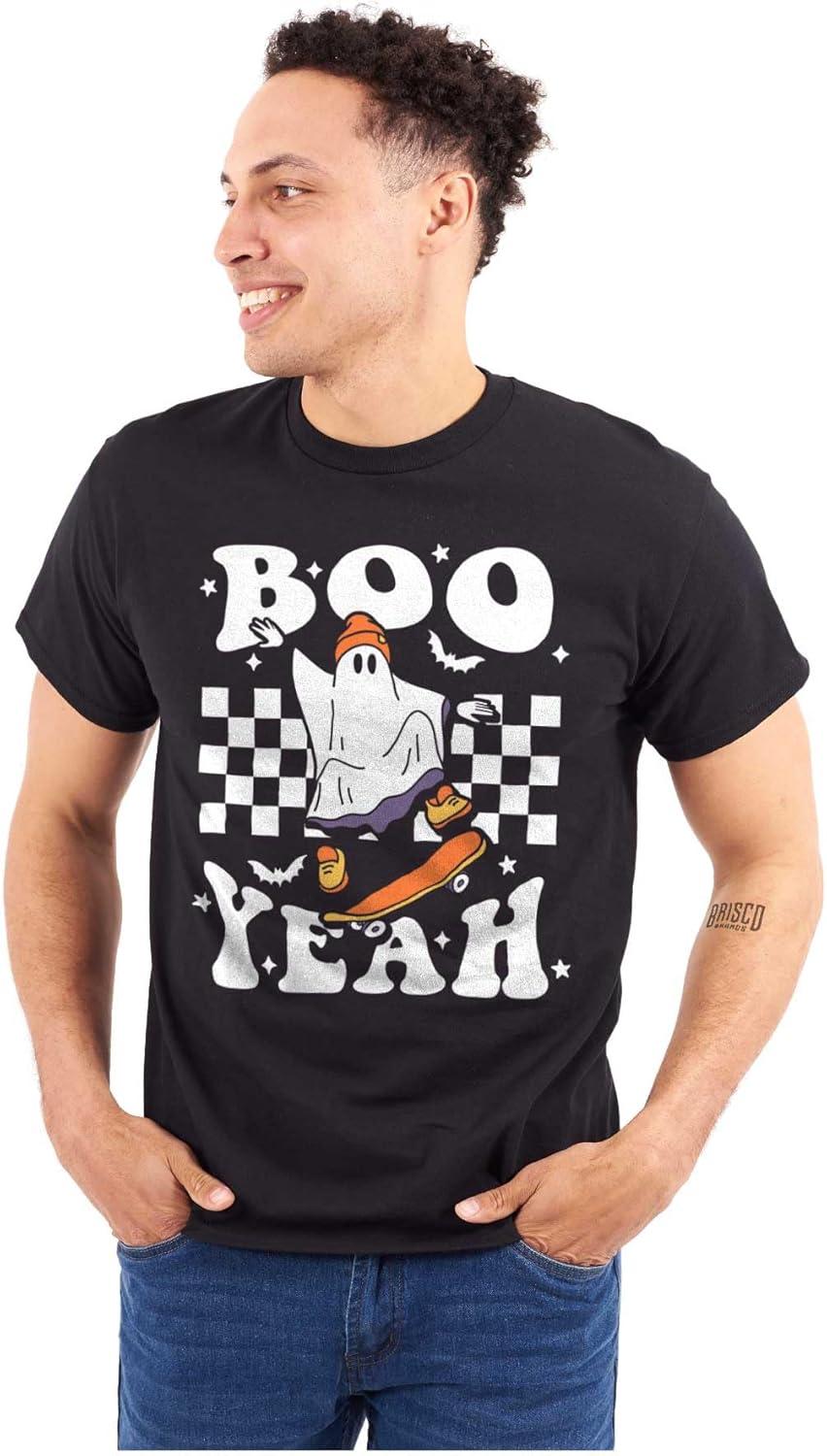 imageBrisco Brands Cool Skateboarding Ghost Boo Yeah Graphic T Shirt Men or WomenBlack