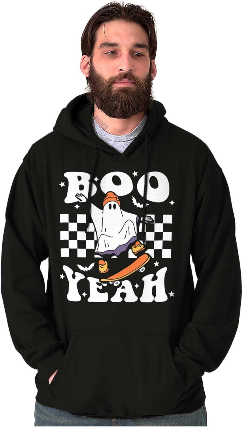 imageBrisco Brands Cool Skateboarding Ghost Boo Yeah Hoodie Sweatshirt Women MenBlack