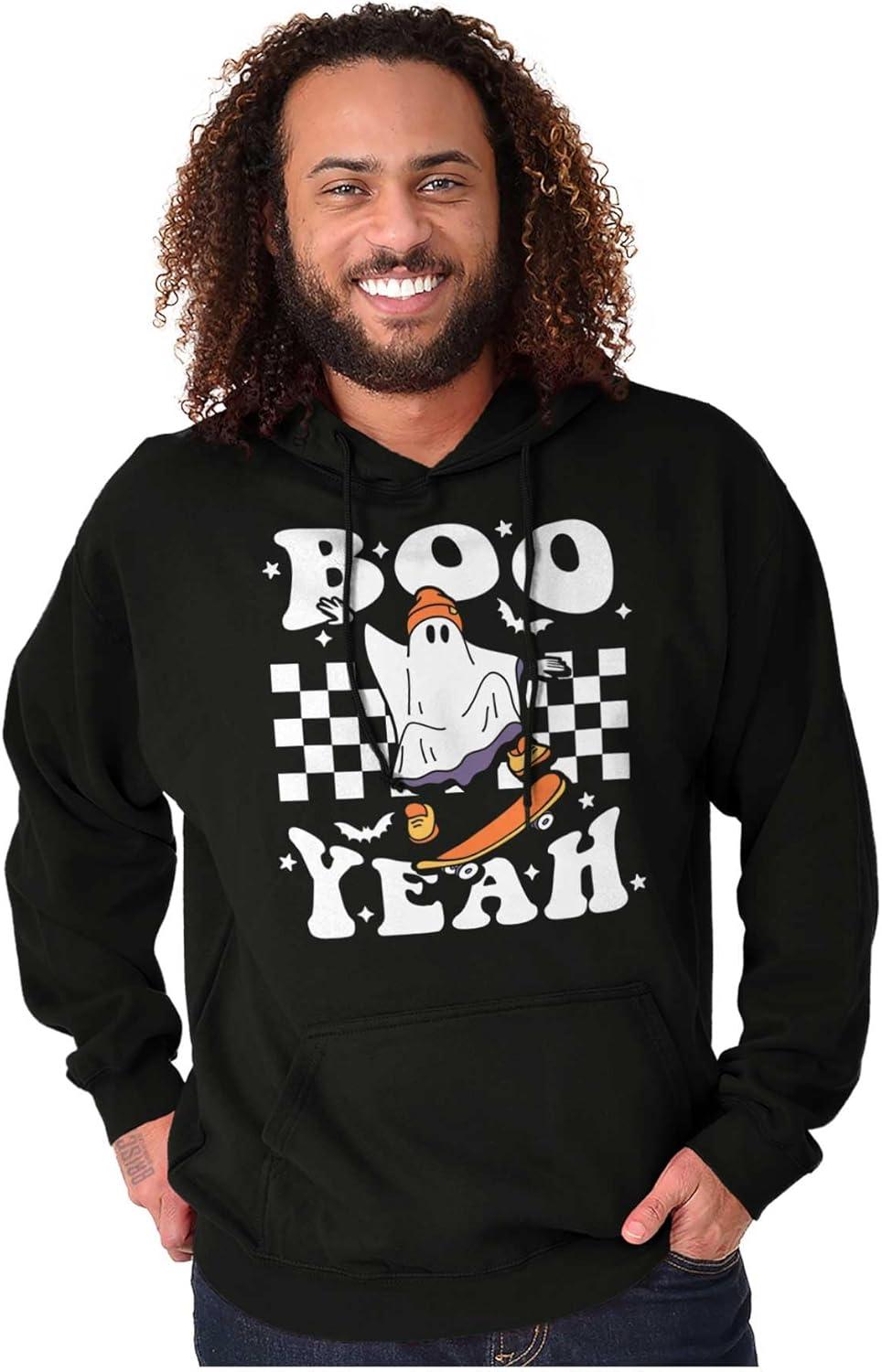 imageBrisco Brands Cool Skateboarding Ghost Boo Yeah Hoodie Sweatshirt Women MenBlack