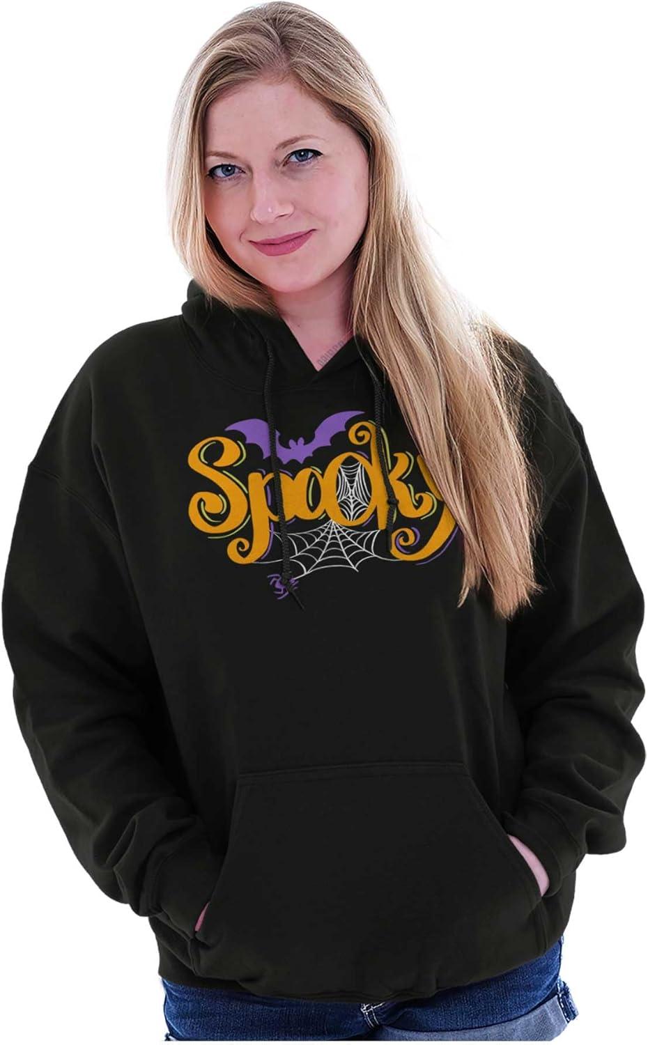 imageBrisco Brands Cute Spooky Halloween Spider Web Hoodie Sweatshirt Women MenBlack