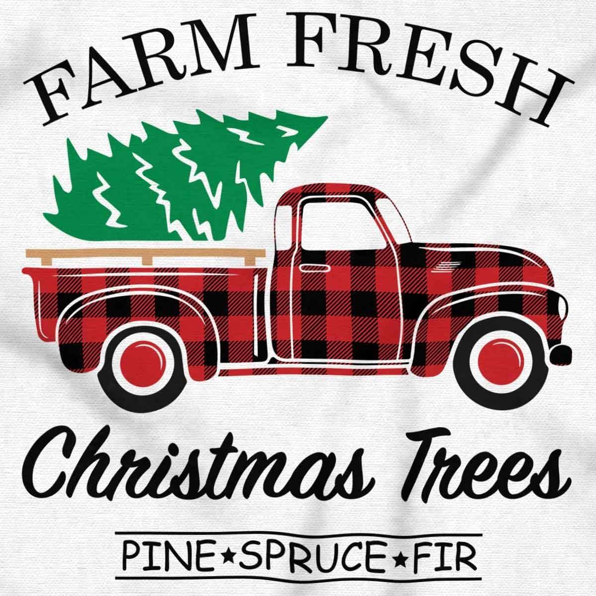 imageBrisco Brands Farm Fresh Christmas Tree Plaid Truck Baby Romper Boys or GirlsWhite