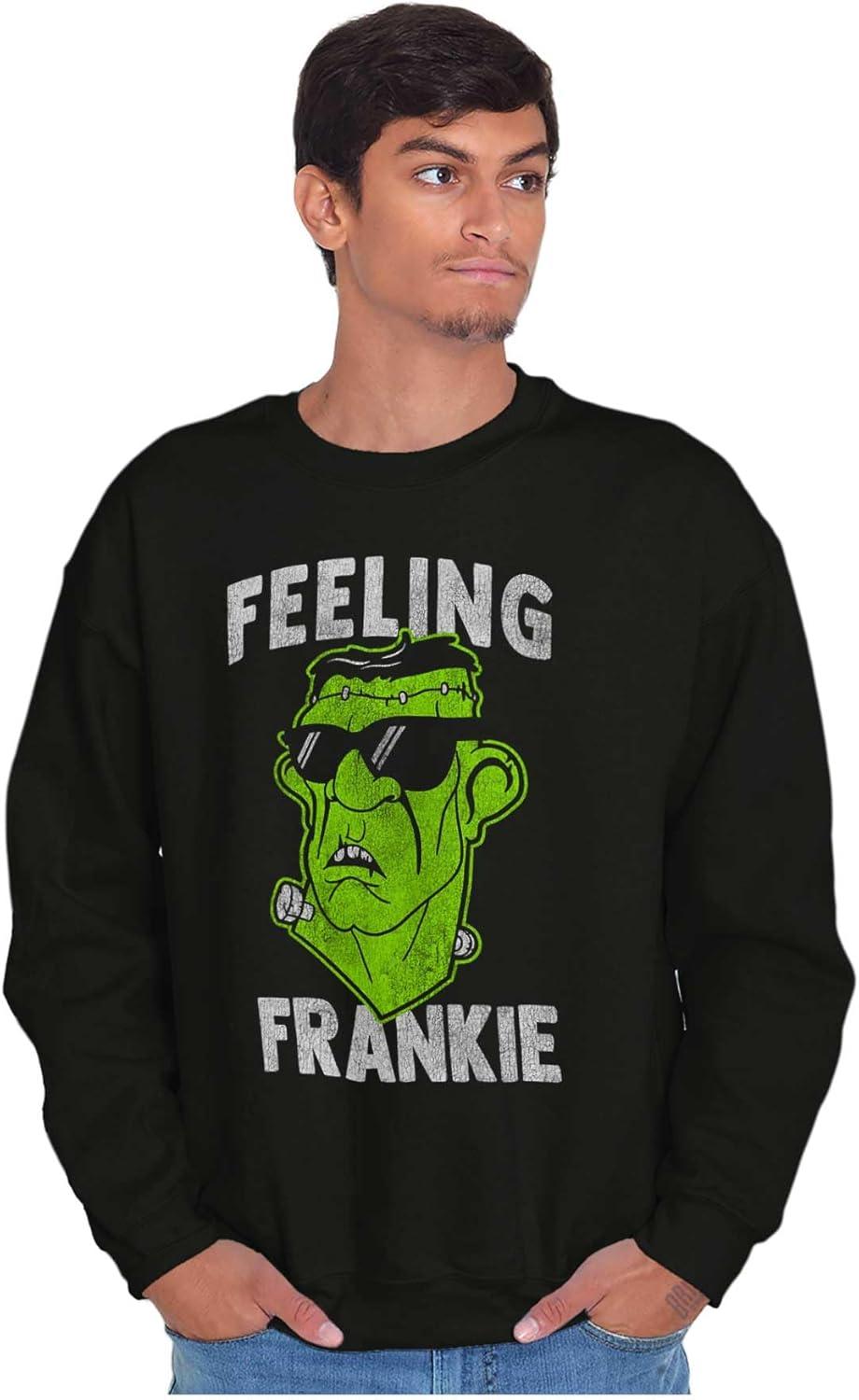 imageBrisco Brands Funny Halloween Feeling Frankie Sweatshirt for Men or WomenBlack