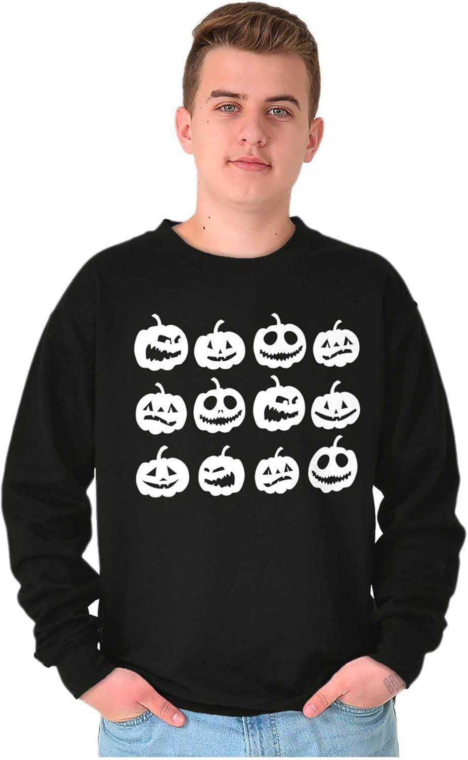 imageBrisco Brands Funny Halloween Jack O Lanterns Sweatshirt for Men or WomenBlack