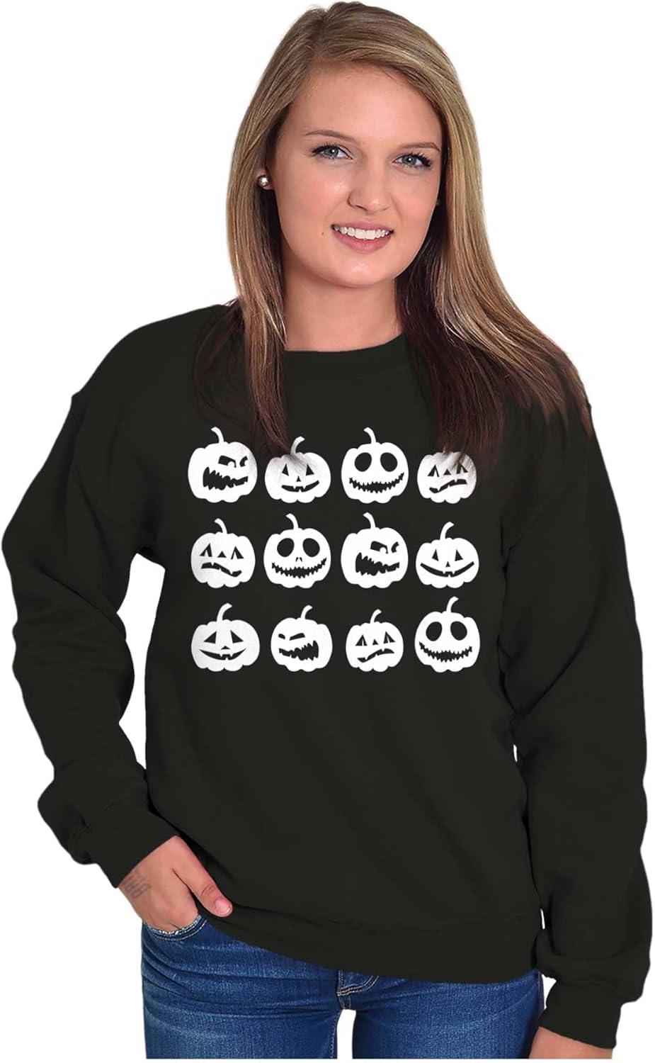 imageBrisco Brands Funny Halloween Jack O Lanterns Sweatshirt for Men or WomenBlack