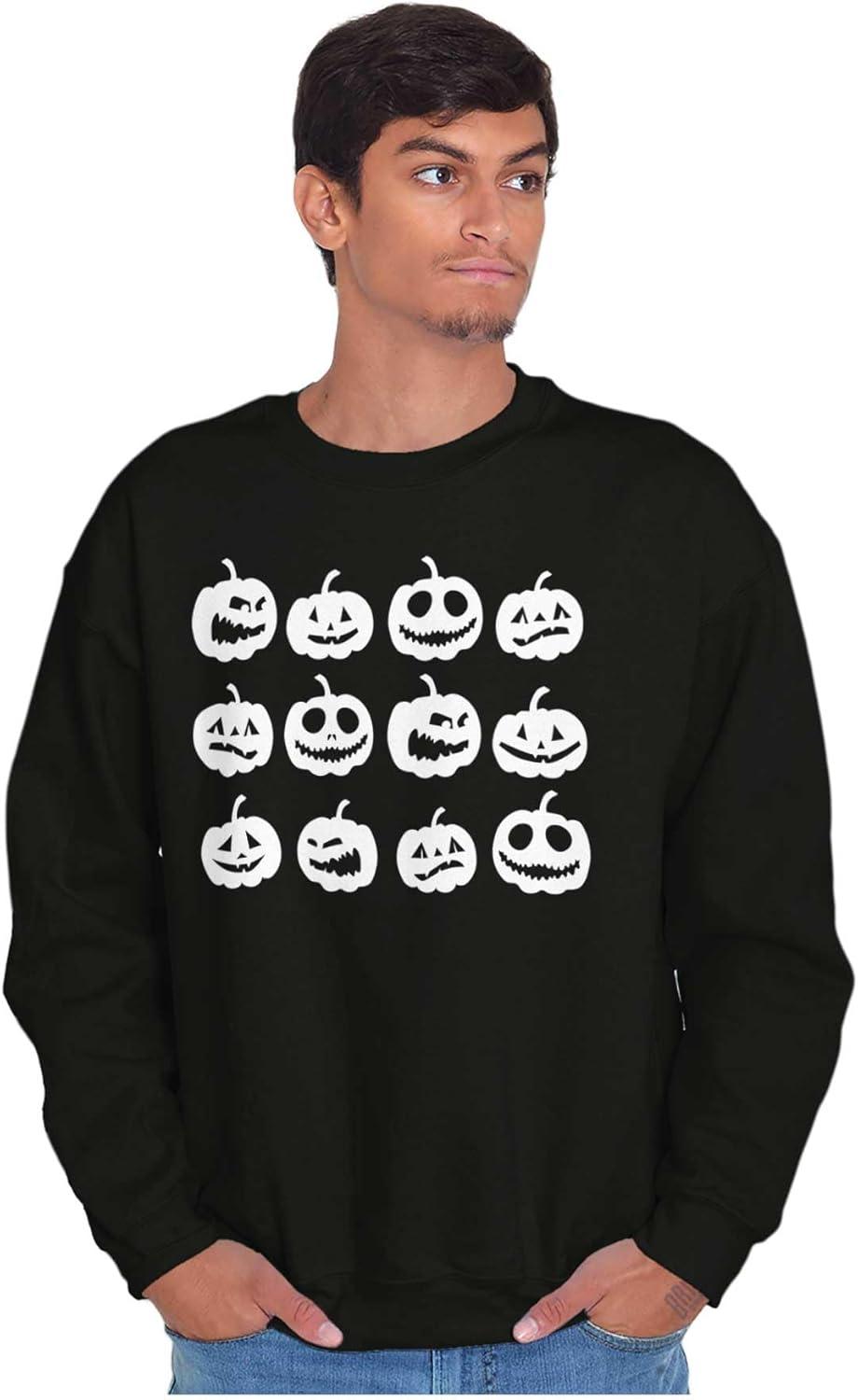 imageBrisco Brands Funny Halloween Jack O Lanterns Sweatshirt for Men or WomenBlack