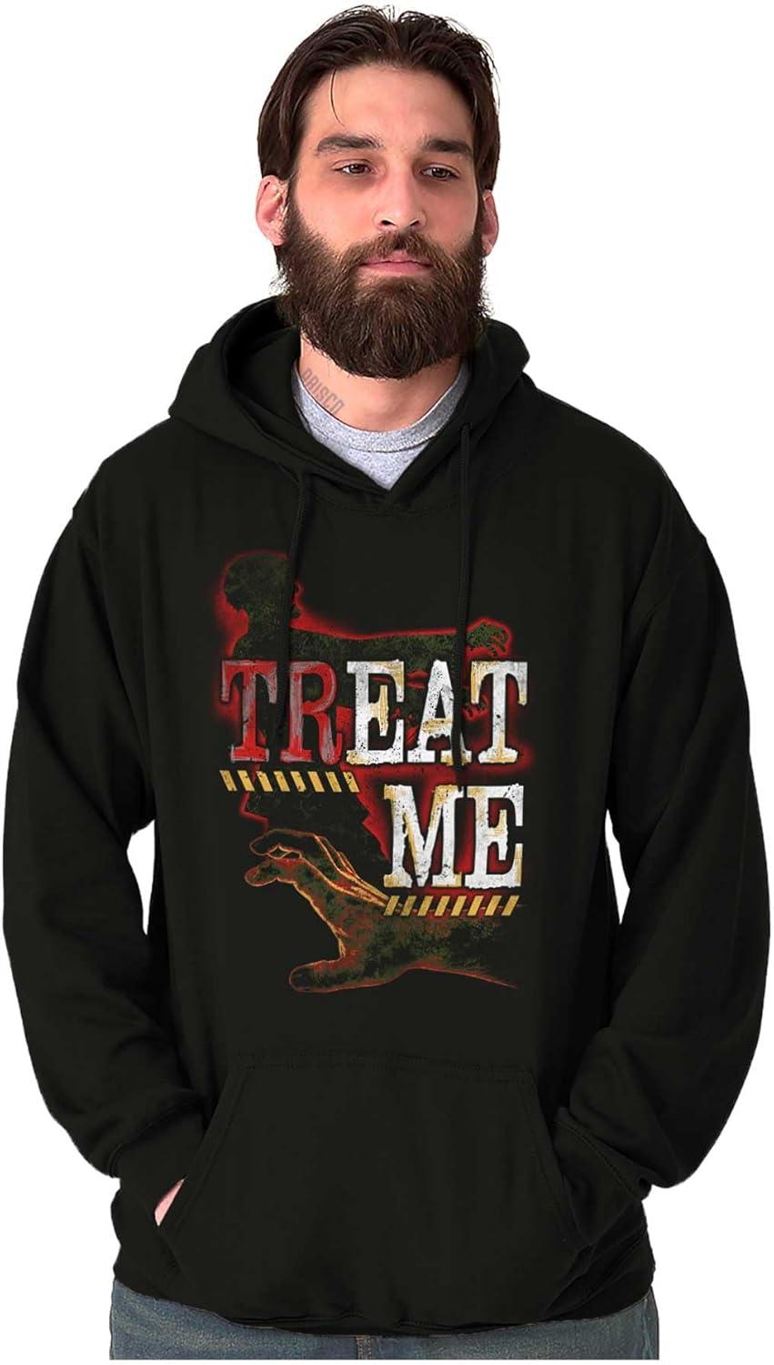 imageBrisco Brands Funny Halloween Zombie Pun Treat Me Hoodie Sweatshirt Women MenBlack
