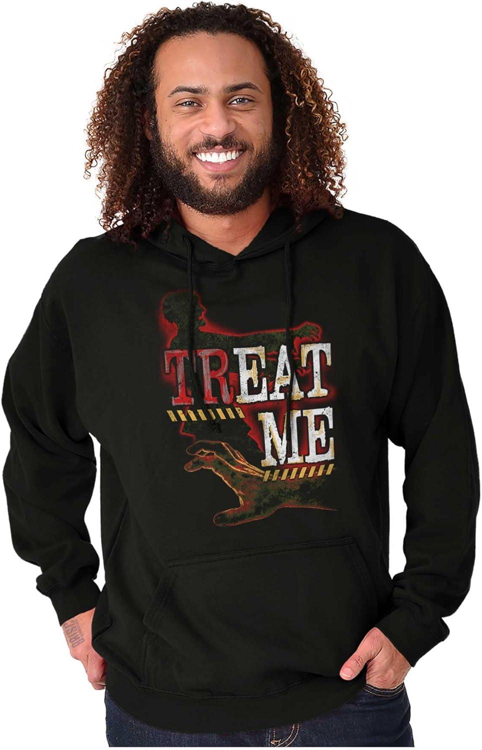 imageBrisco Brands Funny Halloween Zombie Pun Treat Me Hoodie Sweatshirt Women MenBlack