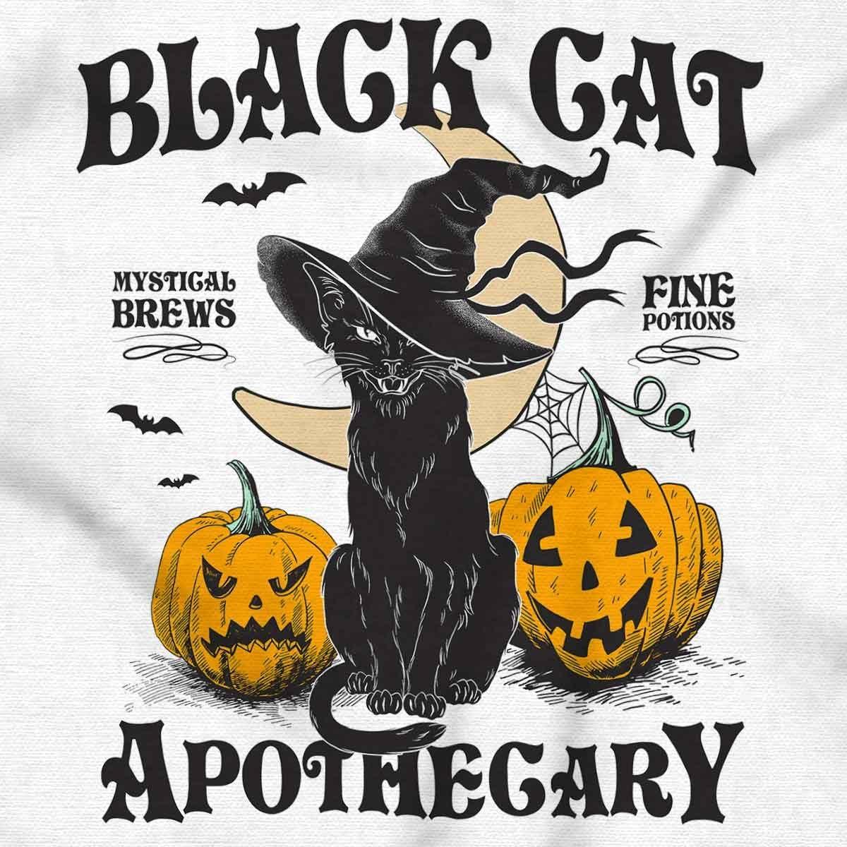 imageBrisco Brands Halloween Black Cat Apothecary Sweatshirt for Men or WomenWhite