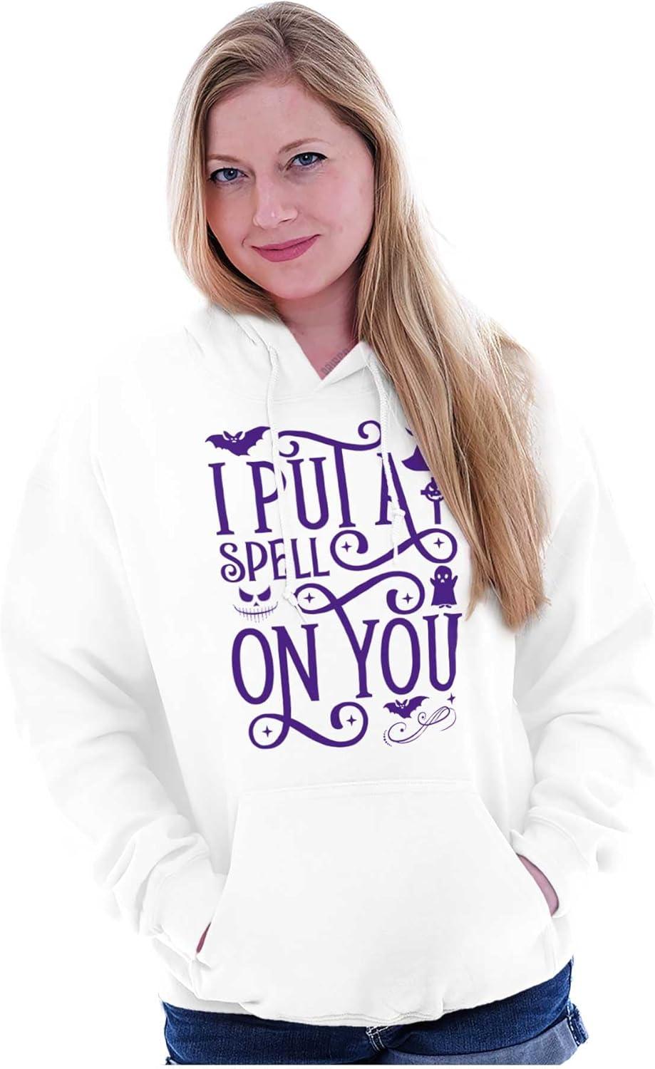 imageBrisco Brands Halloween I Put A Spell On You Witch Hoodie Sweatshirt WomenWhite