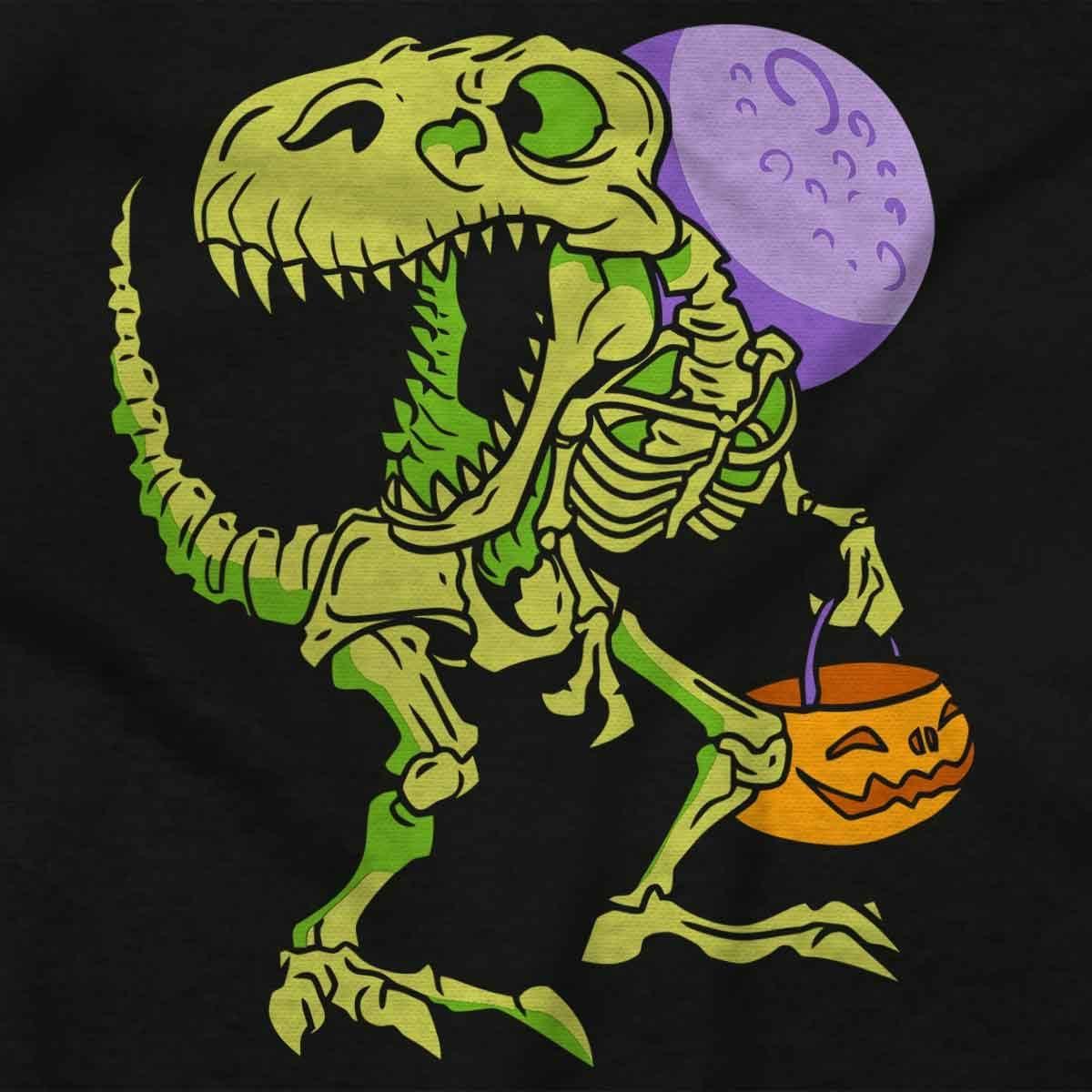 imageBrisco Brands Spooky Halloween Dinosaur Skeleton Womens Slim Fit Graphic TeeBlack
