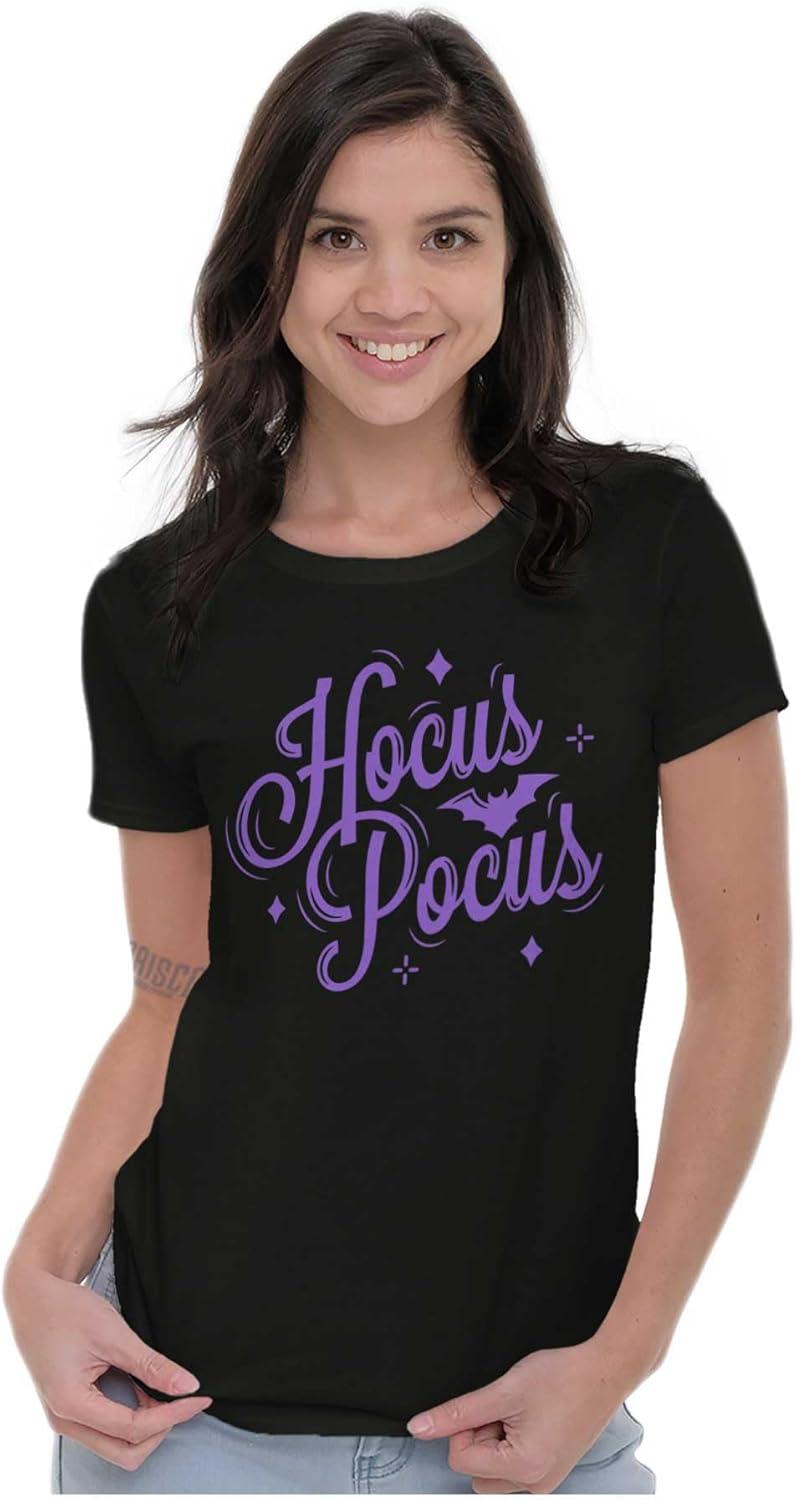 imageBrisco Brands Spooky Halloween Magic Hocus Pocus Womens Slim Fit Graphic TeeBlack