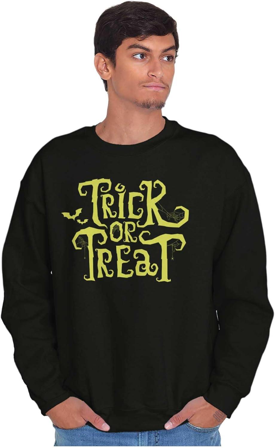 imageBrisco Brands Spooky Halloween Trick or Treat Sweatshirt for Men or WomenBlack