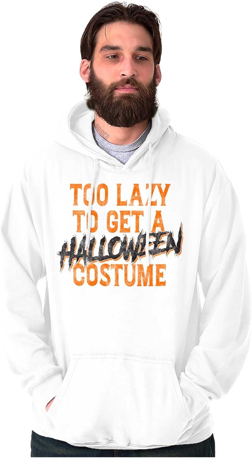 imageBrisco Brands Too Lazy To Get A Halloween Costume Hoodie Sweatshirt Women MenWhite