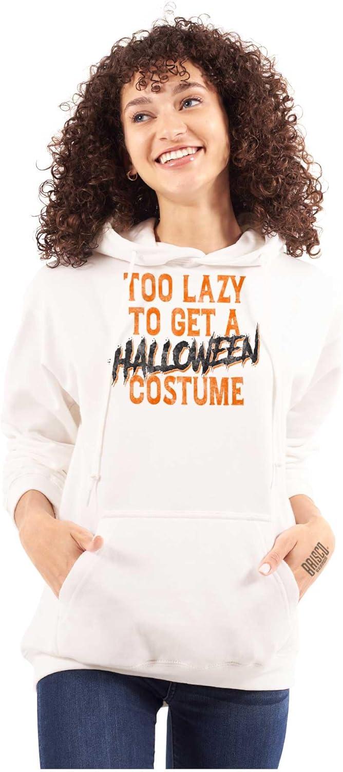 imageBrisco Brands Too Lazy To Get A Halloween Costume Hoodie Sweatshirt Women MenWhite
