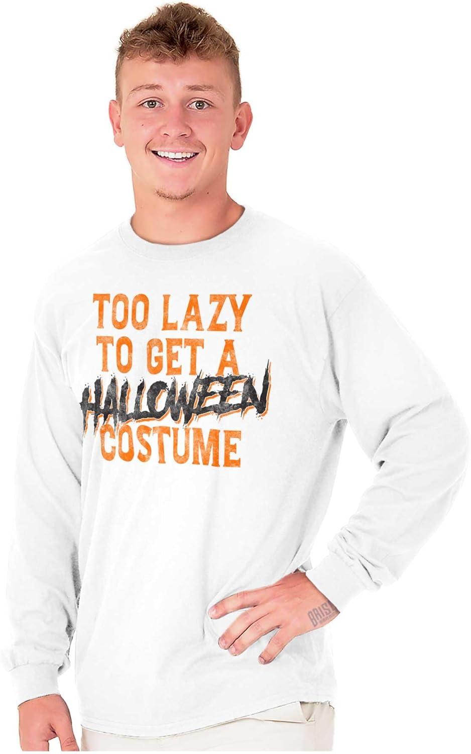 imageBrisco Brands Too Lazy to Get A Halloween Costume Long Sleeve Tshirt Men WomenWhite