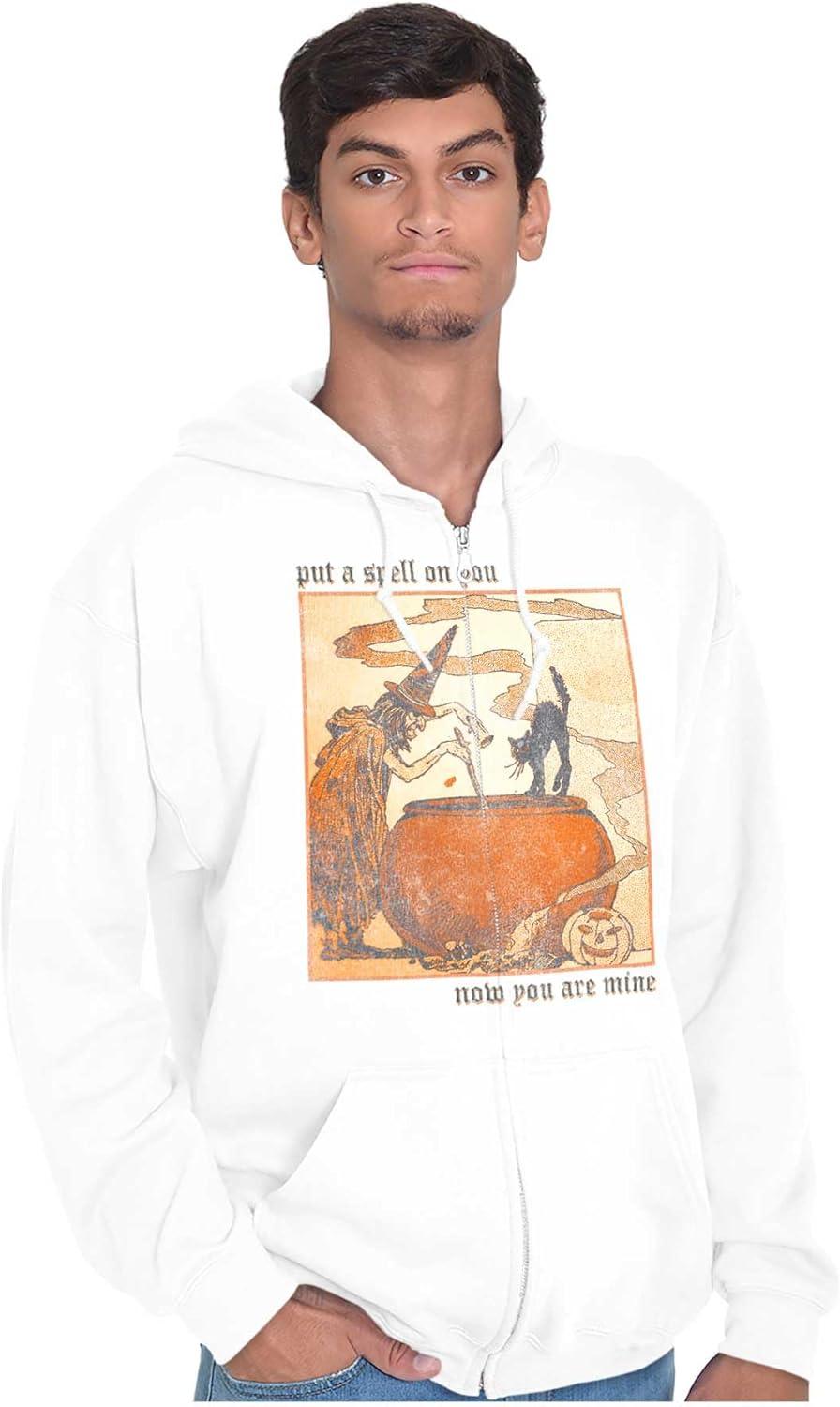 imageBrisco Brands Vintage Halloween Witches Brew Zip Up Hoodie Mens WomensWhite
