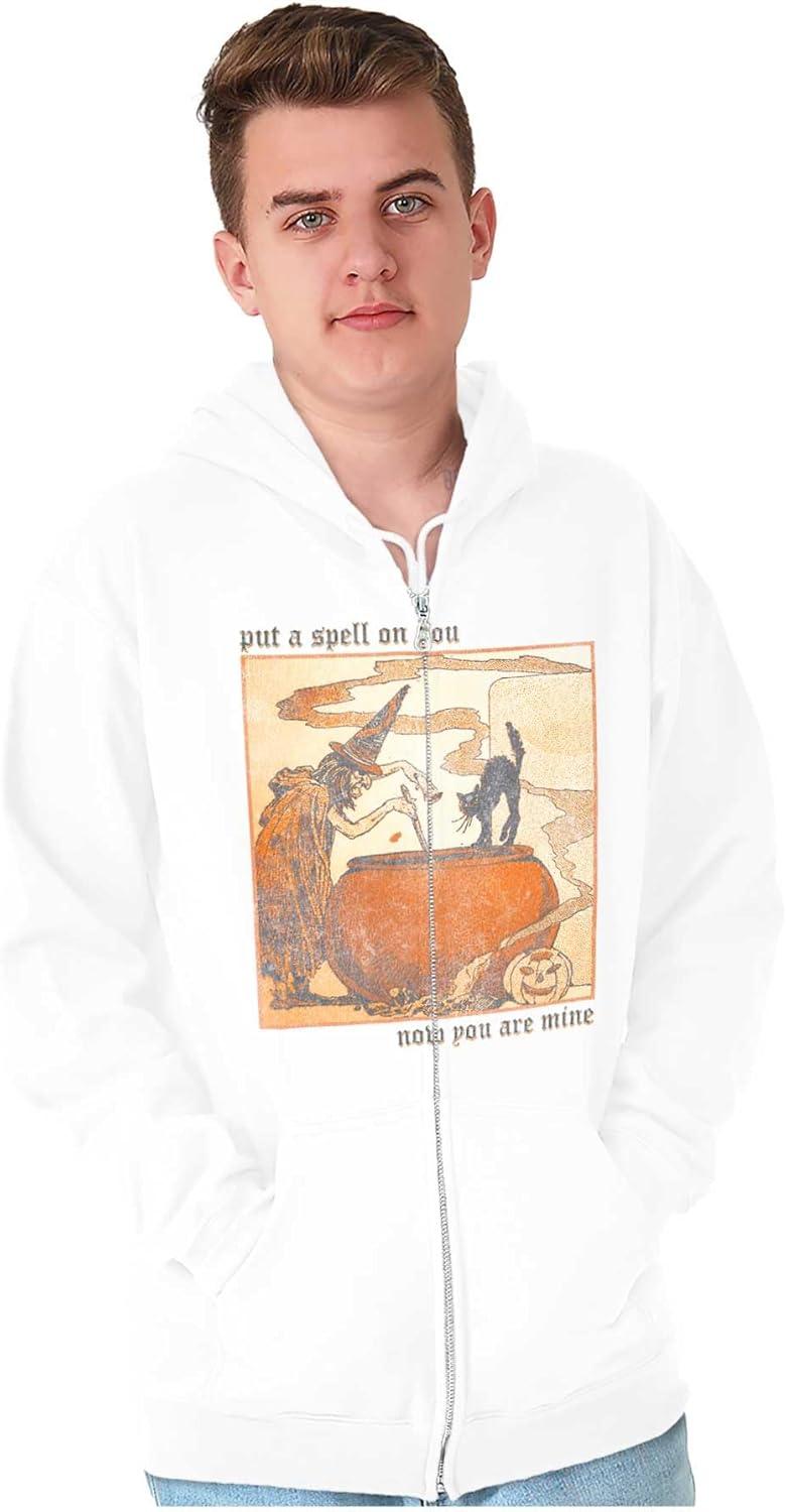 imageBrisco Brands Vintage Halloween Witches Brew Zip Up Hoodie Mens WomensWhite