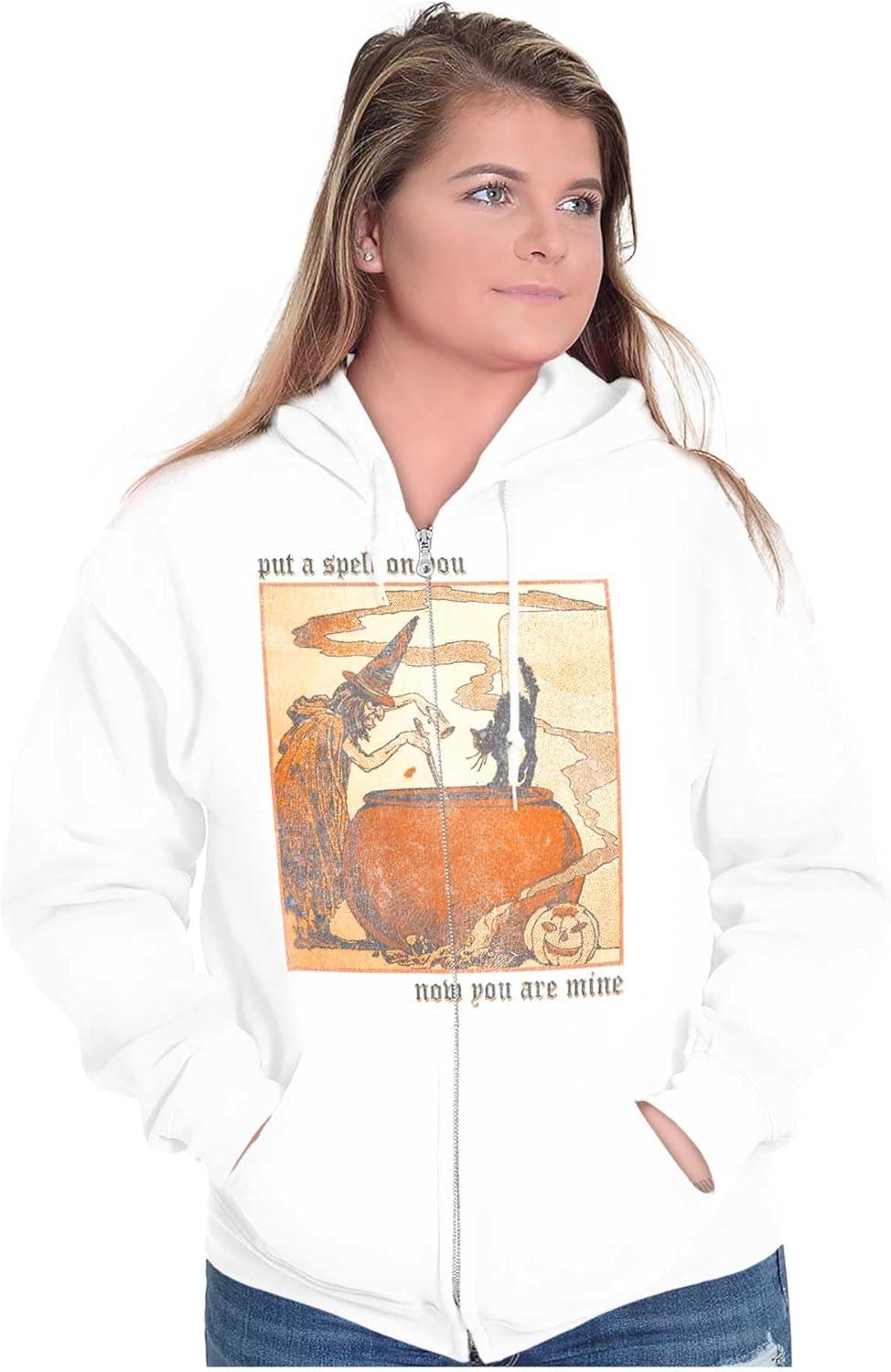 imageBrisco Brands Vintage Halloween Witches Brew Zip Up Hoodie Mens WomensWhite