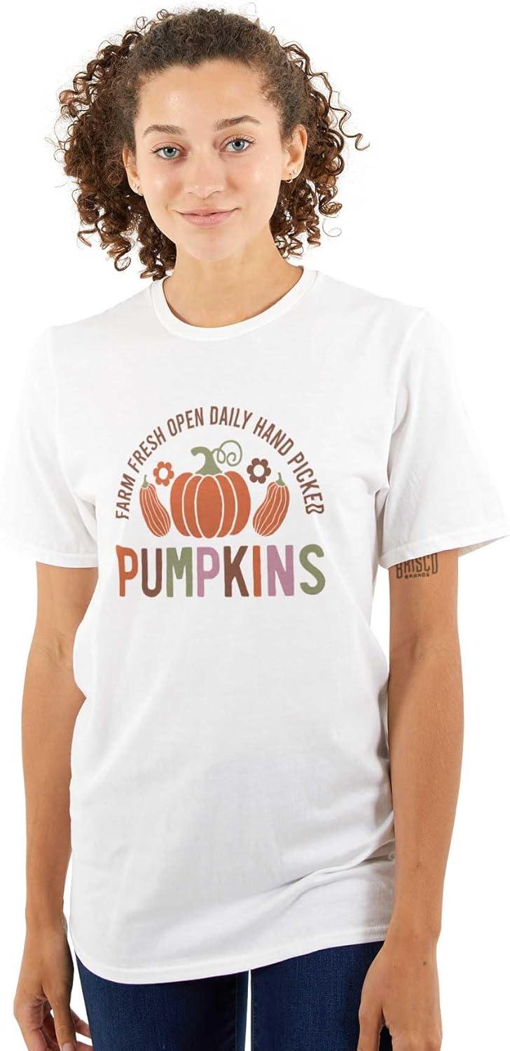 imageCute Fall Autumn Farm Fresh Pumpkins Graphic T Shirt Men or WomenWhite