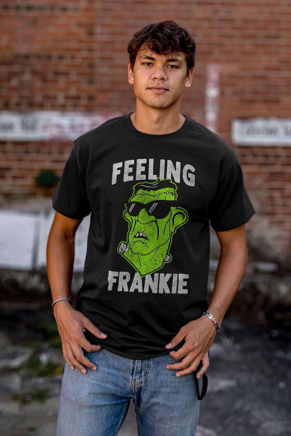 imageFunny Halloween Feeling Frankie Graphic T Shirt Men or WomenBlack