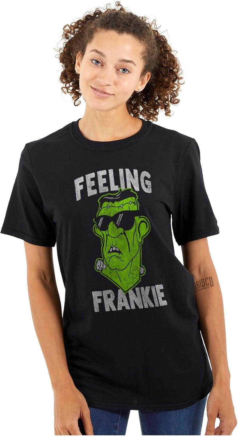 imageFunny Halloween Feeling Frankie Graphic T Shirt Men or WomenBlack